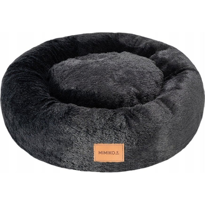 Mimikoko MIMIKO Pets Legowisko Shaggy okrągłe L 60cm czarne
