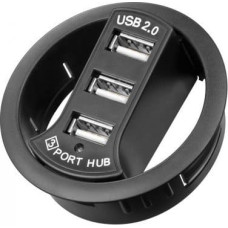 Goobay HUB USB Goobay 3-portowy koncentrator USB 2.0 Hi-Speed In-Desk/rozdzielacz