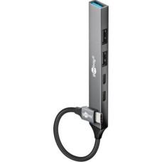 Goobay Slim 5-portowy koncentrator USB, USB-C™ na USB-C™/USB-A, USB 3.2