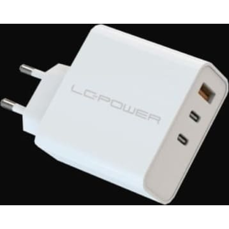 Lc-Power LC-GAN-65 ładowarka do urządzeń przenośnych Uniwersalne Biały Prąd przemienny Szybkie ładowanie Wewnętrzna
