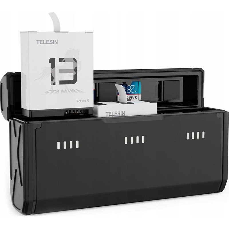 Telesin ŁADOWARKA USB TYPE-C na 3x Akumulator + 2x Bateria do GoPro Hero 13 BLACK / S0-ECB-09-TGP