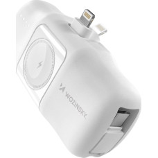 Wozinsky Mini powerbank Wozinsky WF16-YLS 5000mAh 15W Lightning z wbudowanym kablem USB-C i ładowarką do Apple Watch - biały