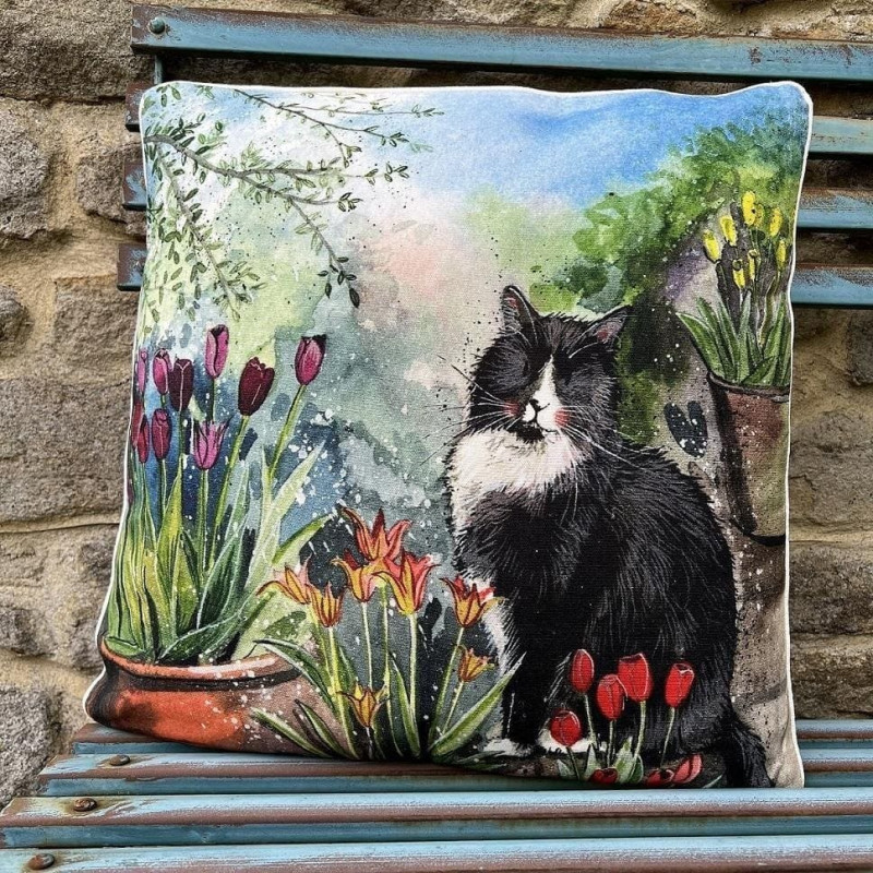 Duka Poduszka CU60 Kot i tulipany