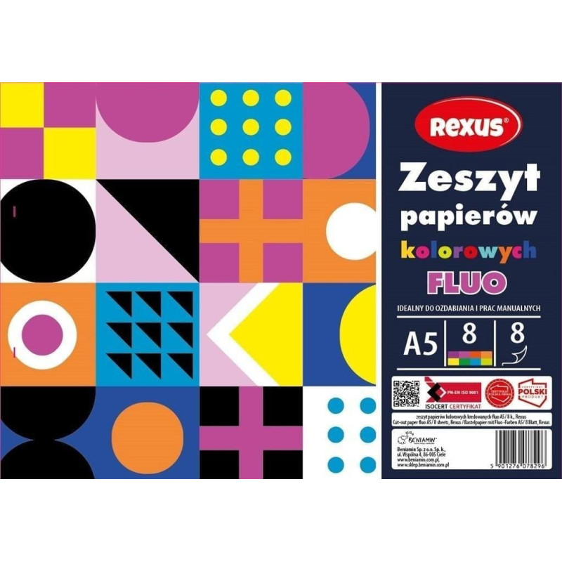 Beniamin Zeszyt papierów kolor. kredowanych A5/8K (10szt)