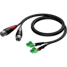 Procab Kabel Procab PROCAB Kabel 2x XLR Męski - 2x Kostka elektryczna (3 TORY-3,81MM) 1,5 m
