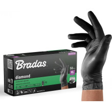 Bradas RĘKAWICE NITRYLOWE DIAMOND CZARNE  XL 9-10 /50szt.