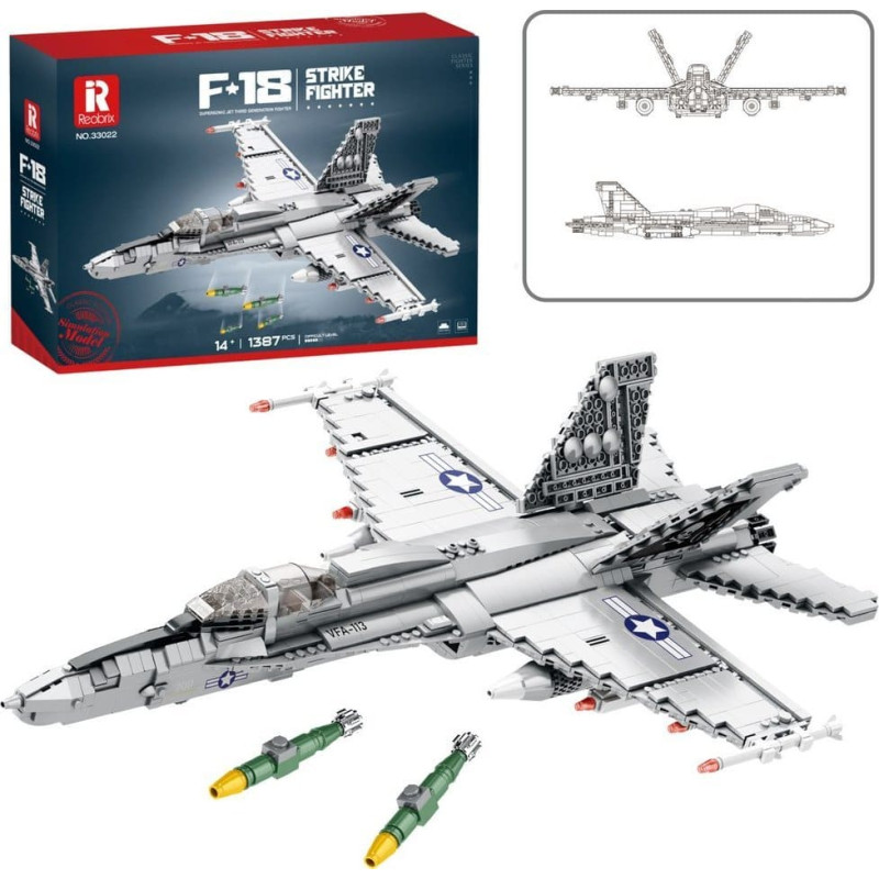 Leantoys Klocki Konstrukcyjne Myśliwiec  F-16 Fighting Falcon 1427el