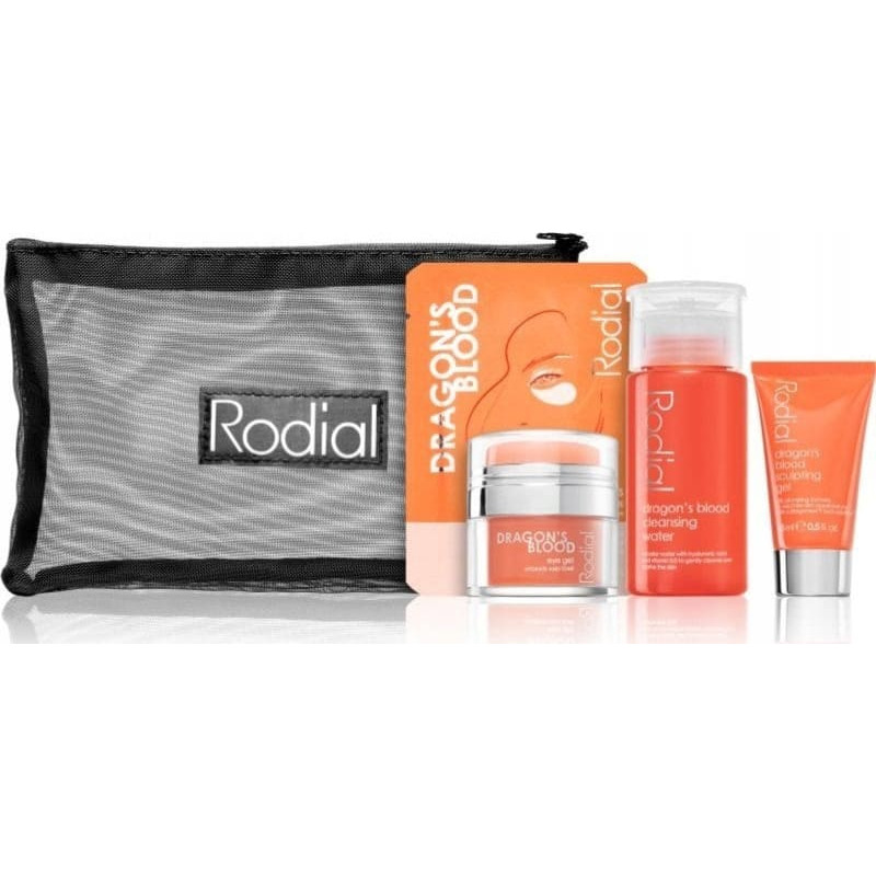 Rodial Little Luxuries Kit Set Rodial: Dragon's Blood, Purifying, Micellar Water, For All Skin Types, 100 ml + Dragon's Blood, Refreshes & Hydrates, Eye Gel, 15 ml + Dragon's Blood, Sculpting, Gel, For Face, 15 ml + Dragon's Blood, Hydrating, Eye Patch, 3