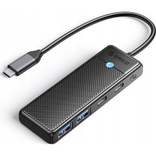 Orico HUB 4-portowy input: USB-C 3.0 PD100W / output: 2x USB-A 3.0 + USB-C 3.0 przewód 0,15M - czarny