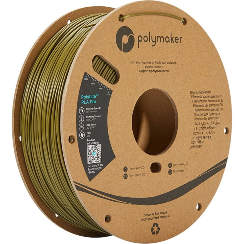 Poly Filament Polymaker PolyLite PLA Pro 1,75mm 1kg - Army Green}