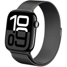 Crong Milano Steel - Pasek ze stali nierdzewnej do Apple Watch 38/40/41/42 mm (grafitowy)