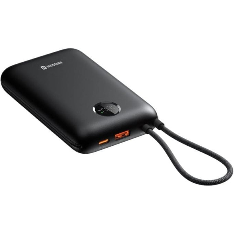 Swissten Voltbox 35W Power Bank 30000 mAh with Built-In Cables USB-C and Lightning