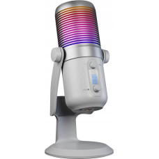 Rampage Diyez Mikrofon gamingowy dotykowy RGB USB-C biały