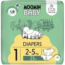 Muumi MOOMIN Baby, Pieluszki 1 NEWBORN 2-5 kg, 25 szt. EKO