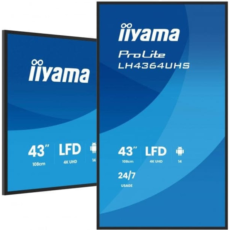 Iiyama LH4364UHS-B1AG signage display Płaski panel Digital Signage 109,2 cm (43