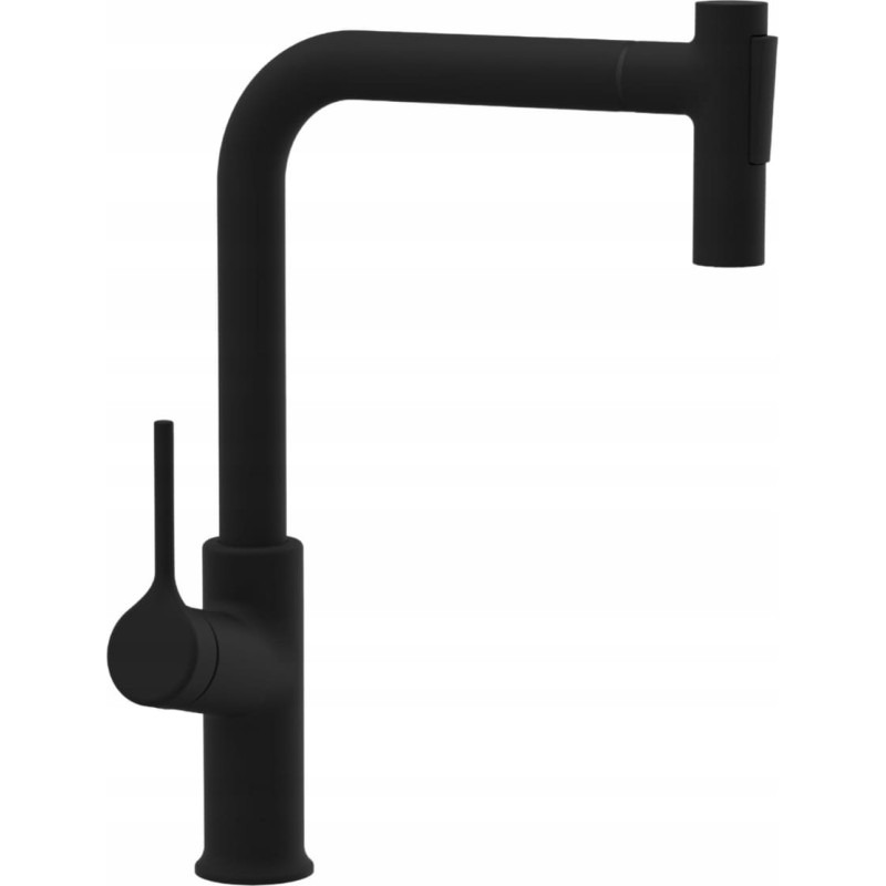 Invena bateria kuchenna z wyciąganą wylewką Farsala czarna BZ-40-L04-S