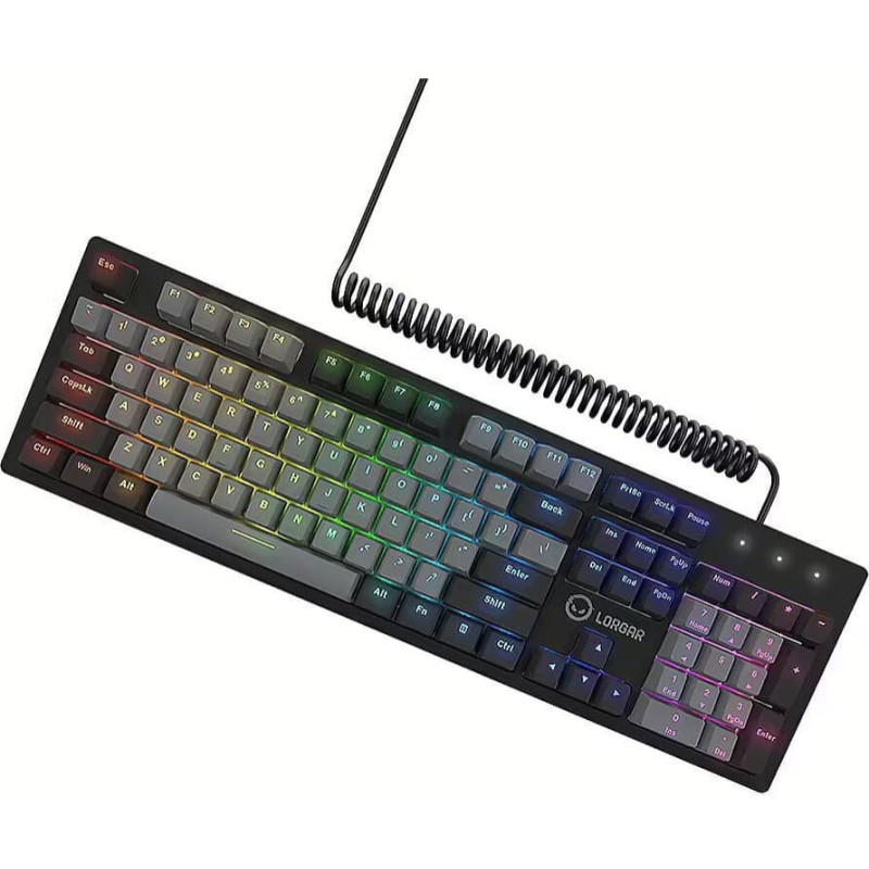 Lorgar Azar 514  Wired mechanical gaming keyboard  RGB backlight  1680000 colour variations  18 modes  keys number: 104  50M clicks  linear