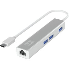 Levelone Adapter USB-C -> GBit-LAN + USB3.0-Hub one size