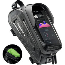 Rockbros Sakwa rowerowa na ramę pancerna z kieszonką na telefon nawigację 1.7l + pokrowiec - czarna ROCKBROS