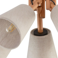Tk Lighting Vaio 575 plafon lampa sufitowa 5x15W E27 czarny/drewniany