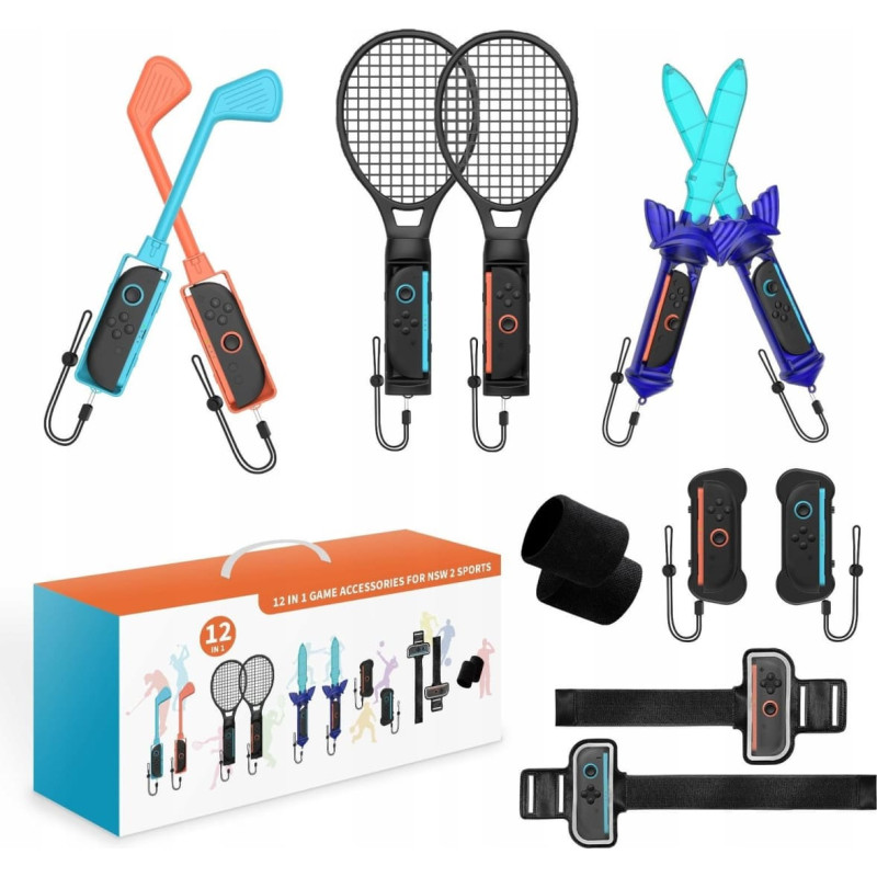 JYS Zestaw 12w1 Akcesoria Uchwyty Sport Golf Tenis Zelda Do Nintendo Switch 2 / Nsw 2 / Jys-2277