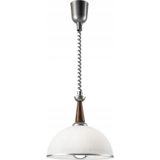 Lamkur Chiara 50102 lampa wisząca zwis 1x60W E27 srebrna/drewniana