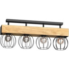 Luminex Menton 1639 plafon lampa sufitowa 4x15W E27 czarny/drewniany