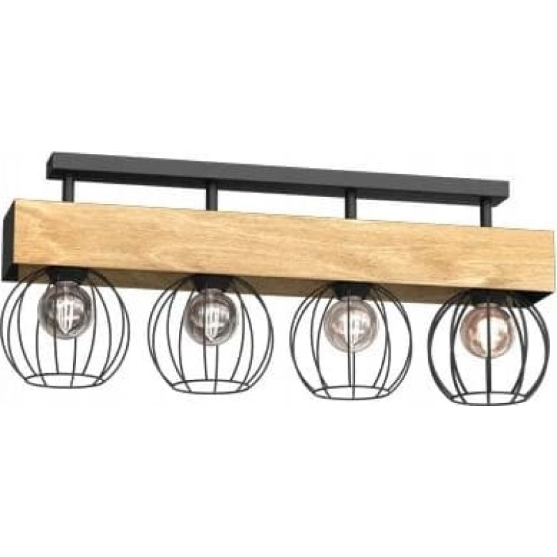 Luminex Menton 1639 plafon lampa sufitowa 4x15W E27 czarny/drewniany