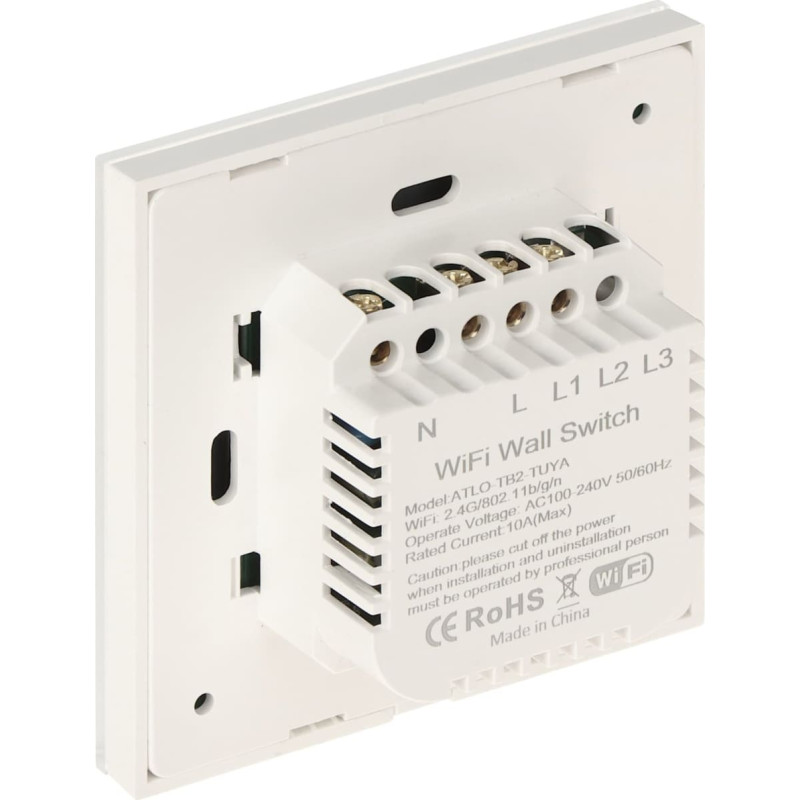 Genway PODWÓJNY INTELIGENTNY DOTYKOWY PRZEŁĄCZNIK ŚWIATŁA ATLO-TB2-TUYA Wi-Fi, Tuya Smart