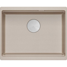 Graniteq LOGAN 100 GraniteQ zlewozmywak pearl beige 56x45x21,5 cm 1-komorowy podwieszany z syfonem manualnym stal szlachetna