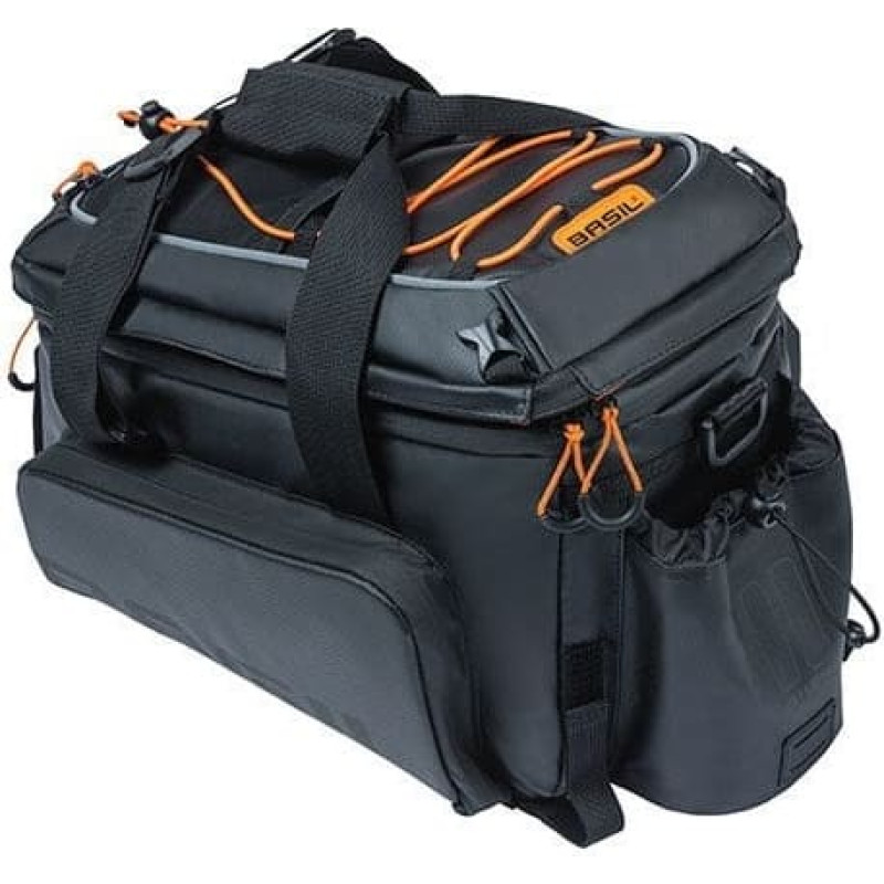 Basil Torba na bagażnik BASIL MILES TARPAULIN TRUNKBAG XL PRO 9-36L, 100% wodoodporna black orange (bez płytki mocującej) (NEW 2024)