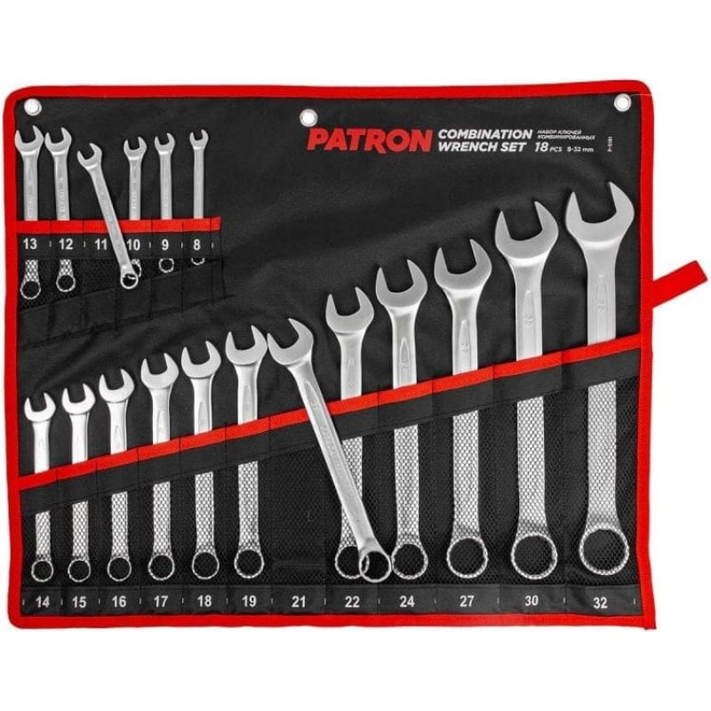 King Tony Zestaw kluczy plasko-oczkowych 18el. (8-32mm) na płótnie