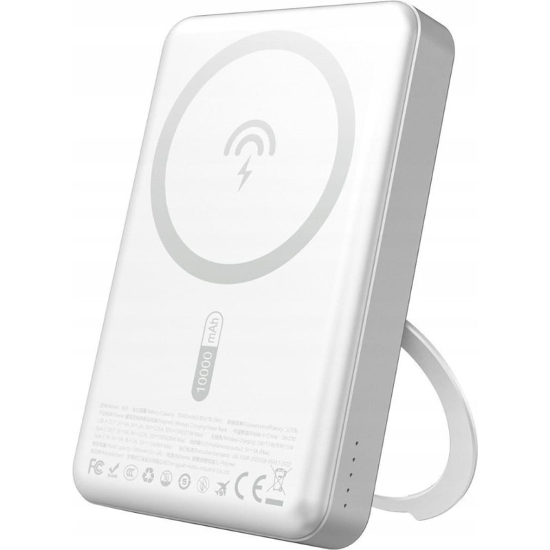 Dudao Powerbank Dudao K28 10000mAh PD 22.5W z MagSafe z metalową obudową i pierścieniem-podstawką - srebrny