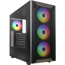 Montech XR Wood PC-Gehäuse, Midi-Tower, ATX, ARGB, Tempered Glass - schwarz