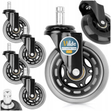 Vilde Kółka do Fotela Kauczukowe Obrotowe VILDE 7,5 cm / 11 mm 5 szt.