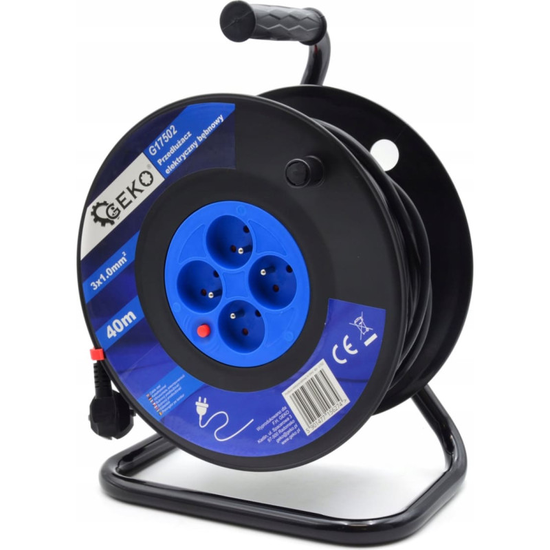 Geko Przedłużacz elektryczny bębnowy 3x1.0mm2 40m (1)