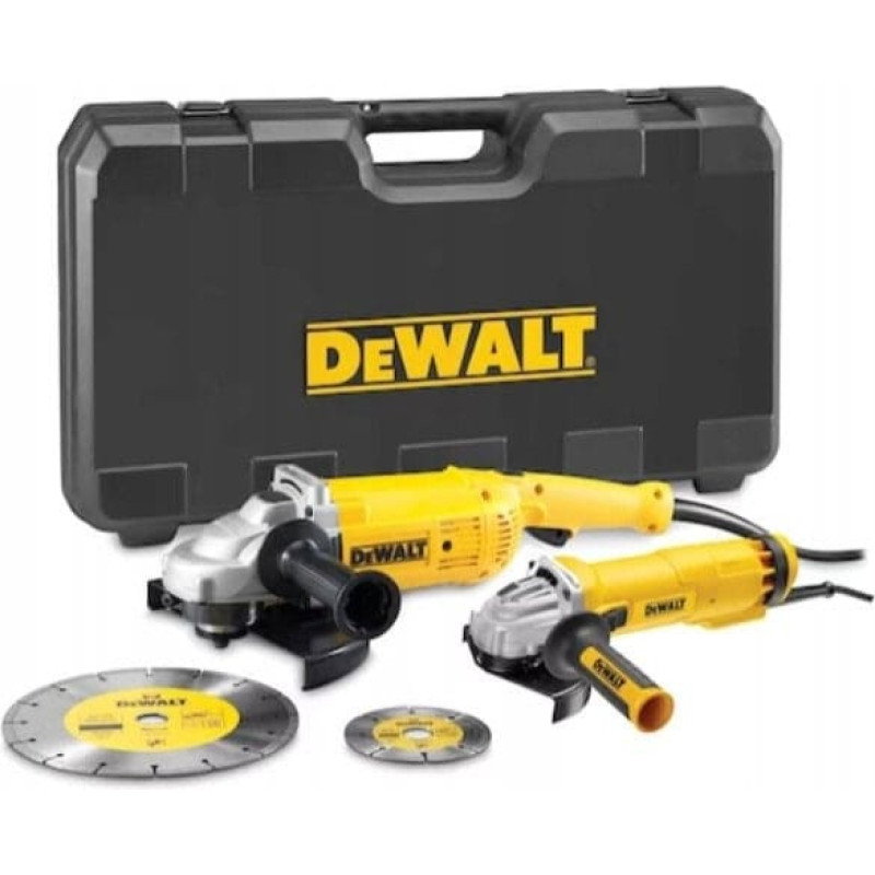 Dewalt .ANGLE GRINDER SET 230+125mm (DWE492+DWE4207) +DISCS DT3711, DT3731 CASE