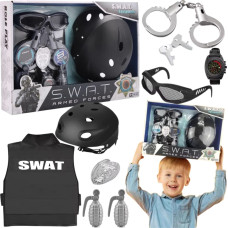 DWM Zestaw Kostium Agent Specjalny Policjant SWAT Kamizelka Kuloodporna Granaty