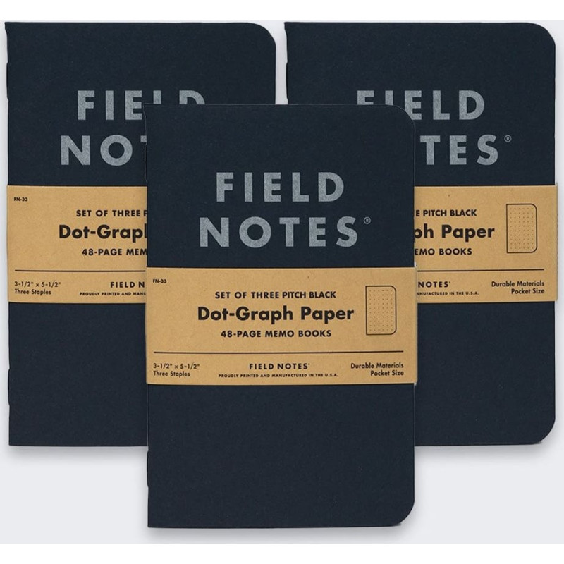 Astra Art-Pap Notes Field Notes Pitch Black Memo Small Kropki