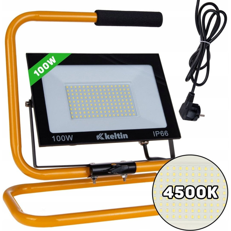 Keltin Naświetlacz LED 100W ze statywem budowlanym i przewodem – barwa biała neutralna 4500K (10)