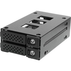 Aptel JOUJYE Backplane JJ-N-29SS15 fuer 2 SATA SAS I II III HDD/SSD 6,4cm/2,5Zoll bis 12Gbps Inklusive Einbauwinkel fuer 5,25Zoll Bay