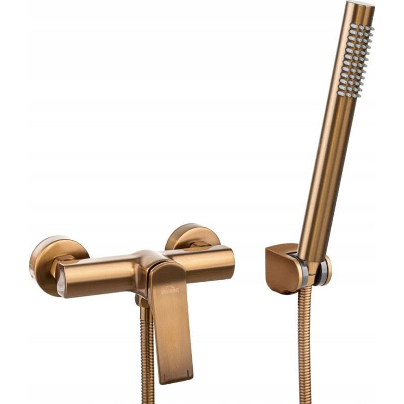 Invena bateria natryskowa z zestaw natryskowym Neri Plus, miedź BN-P1-014-L