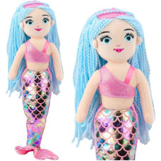 Leantoys Pluszowa Syrenka Przytulanka Holograficzny Ogon Różowo-Niebieska 48cm LEAN Toys