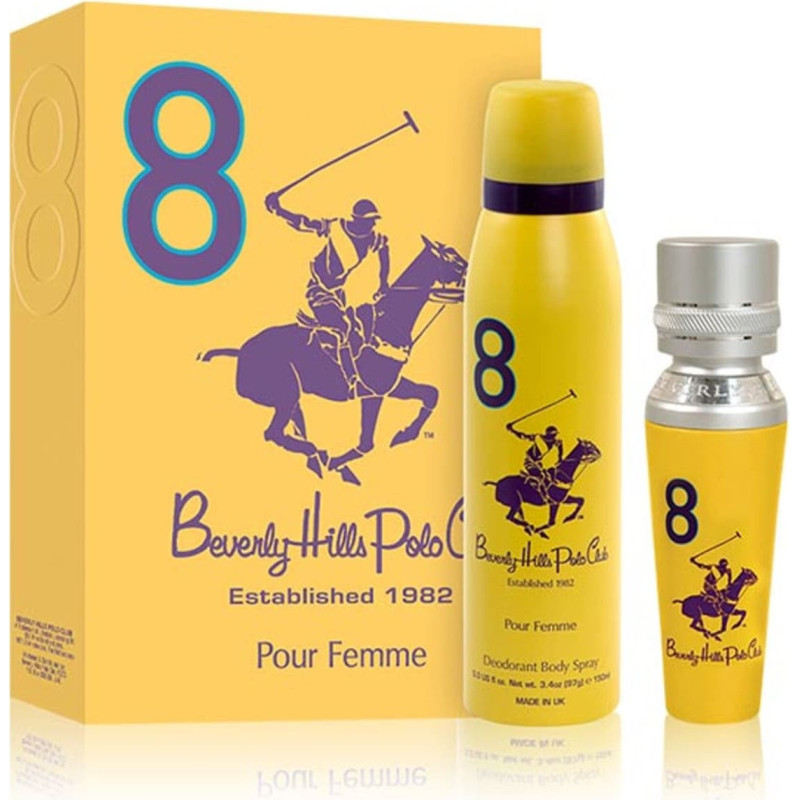 Beverly Hills Polo Club Gift Set Beverly Hills Polo Club: 1982 - Sport 8, Eau De Parfum, For Women, 50 ml + 1982 - Sport 8, Anti-Perspirant, Deodorant Roll-On, For Men, 50 ml For Women