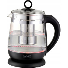 Adler Czajnik szklany 1,5 L z zaparzaczem i regulacją temperatury | 1,5 L | LED | 60–100°C |