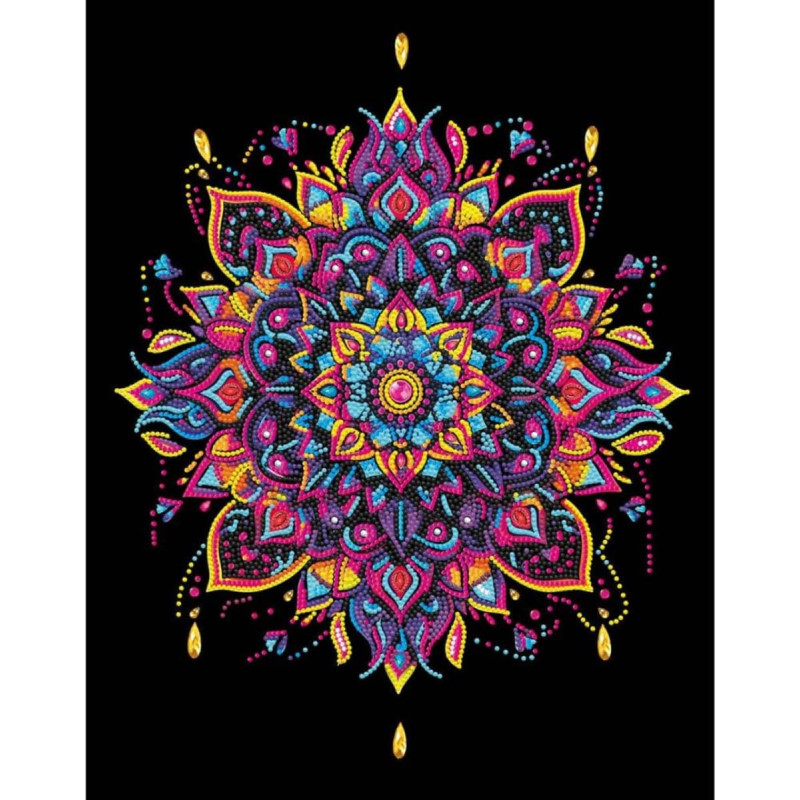 Diamond Dotz ADULTS FLOCKED NEON MANDALA