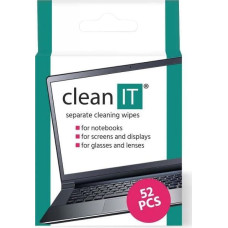 Clean It Chusteczki nawilżane do czyszczenia ekranów i powierzchni plastikowych 52 szt. (CL-150)