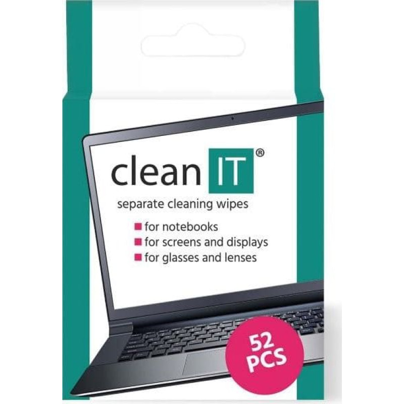 Clean It Chusteczki nawilżane do czyszczenia ekranów i powierzchni plastikowych 52 szt. (CL-150)