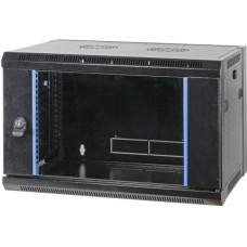 EFB 19Zoll Wandgehaeuse SCHWARZ 21HE Flat Pack Tiefe 600mm nicht vormontiert RAL9005 IP20 Abschliessbar mit Glasfront