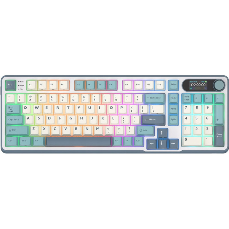 Royal Kludge RK-S98 Light Cloud belaidė klaviatūra | 96%, Hot-swap, Brown switches, US